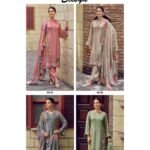 Varsha Elisya Cord Pashmina Digital Print Handwork Scalloped Lace Suit - 4 Pcs Rate 2580