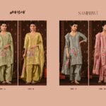 Jay Vijay Sambhwi Premium Bemberg Giraffe Jacquard Position Printing Embroidery Suit - 4 Pcs Rate 2990