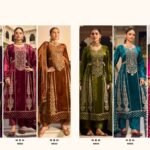 Rupali Fashion Trendz Noor Anarkali Pure Viscose Velvet Embroidery Koding Cut Paste Patch Work Suit - 4 Pcs Rate 3595