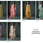 Ganga Nairaah 5240 Premium Pure Viscose Woven Silk Jacquard Hand Embroidery Swarovski Suit - 6 Pcs Rate 2280
