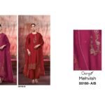 Ganga Mehvish 5180 Premium Pure Bemberg Silk Satin Printed Hand Embroidery Swarovski Cut Work Suit - 2 Pcs Rate 2295