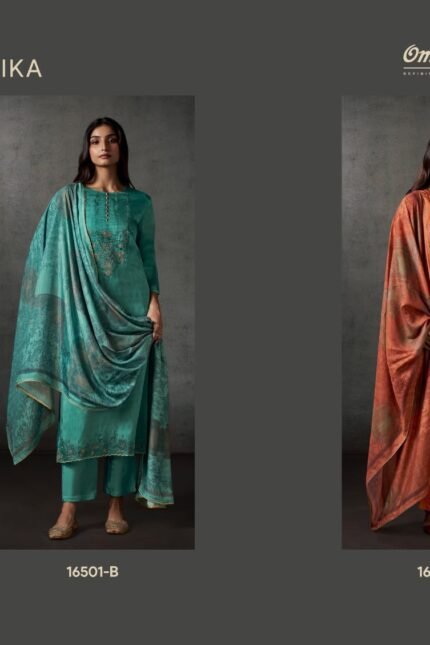 Omtex Bhavika Dutch Silk Digital Print Embroidery Muslin Silk Suit - 3 Pcs Rate 2195